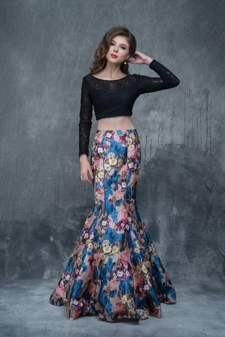 Nina Canacci - 2173 Two-Piece Long Sleeve Contrast Evening Dress Formal Gowns 3 Nina Canacci - 2173 Two-Piece Long Sleeve Contrast Evening Dress Formal Gowns