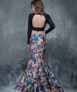 Nina Canacci - 2173 Two-Piece Long Sleeve Contrast Evening Dress Formal Gowns 12 Nina Canacci - 2173 Two-Piece Long Sleeve Contrast Evening Dress Formal Gowns