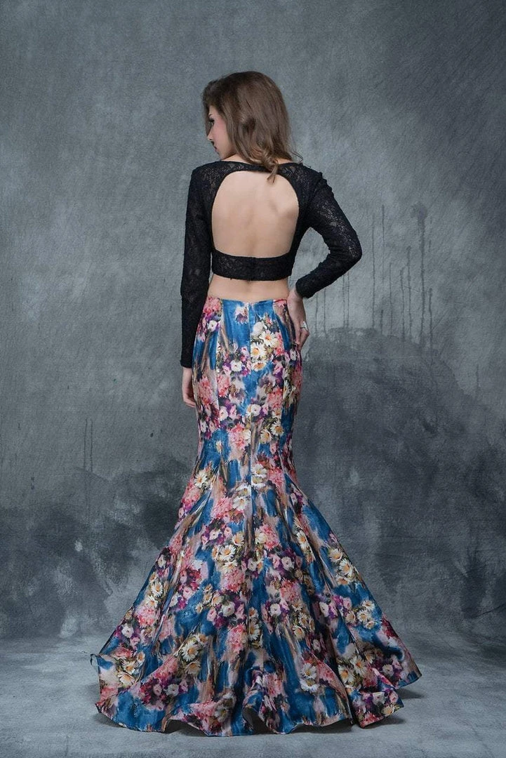 Nina Canacci - 2173 Two-Piece Long Sleeve Contrast Evening Dress Formal Gowns 7 Nina Canacci - 2173 Two-Piece Long Sleeve Contrast Evening Dress Formal Gowns