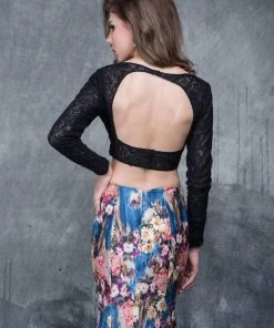 Nina Canacci - 2173 Two-Piece Long Sleeve Contrast Evening Dress Formal Gowns 13 Nina Canacci - 2173 Two-Piece Long Sleeve Contrast Evening Dress Formal Gowns