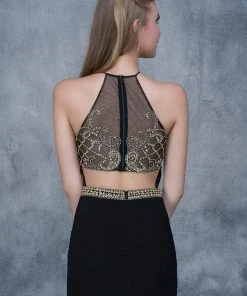 Nina Canacci - 3131 Bedazzled Illusion Halter Sheath Dress Formal Gowns 11 Nina Canacci - 3131 Bedazzled Illusion Halter Sheath Dress Formal Gowns
