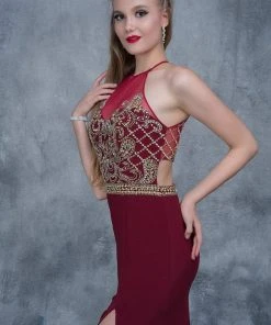 Nina Canacci - 3131 Bedazzled Illusion Halter Sheath Dress Formal Gowns 14 Nina Canacci - 3131 Bedazzled Illusion Halter Sheath Dress Formal Gowns