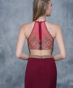 Nina Canacci - 3131 Bedazzled Illusion Halter Sheath Dress Formal Gowns 15 Nina Canacci - 3131 Bedazzled Illusion Halter Sheath Dress Formal Gowns