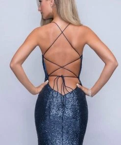 Formal Gowns Nina Canacci - 3152 Plunging Crisscrossed Back Glitter Gown 15 Formal Gowns Nina Canacci - 3152 Plunging Crisscrossed Back Glitter Gown