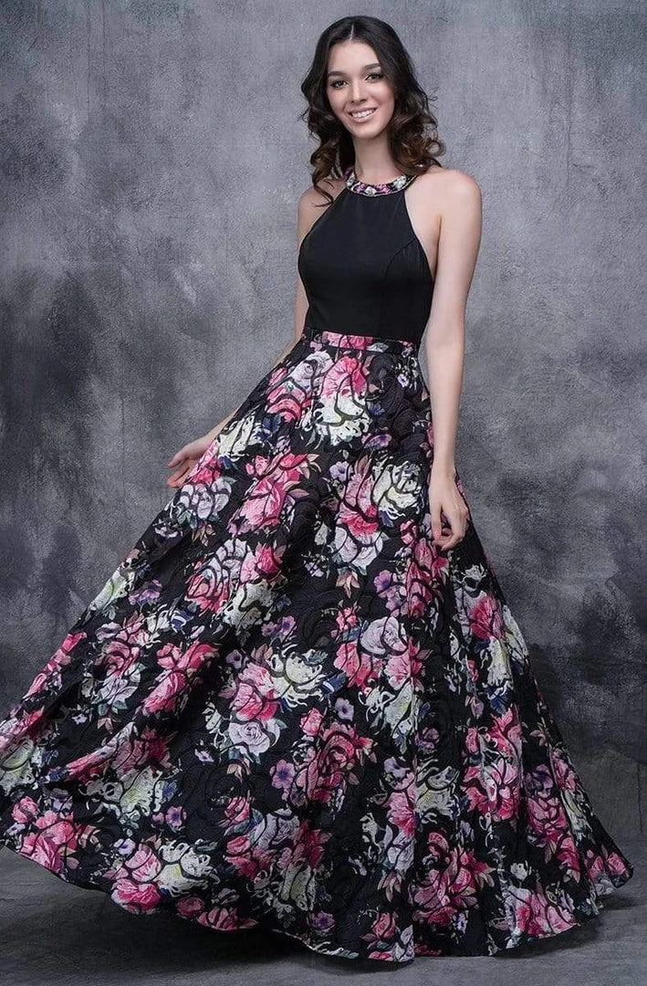 Nina Canacci - 5106 Halter Floral Printed A-Line Dress Formal Gowns 3 Nina Canacci - 5106 Halter Floral Printed A-Line Dress Formal Gowns