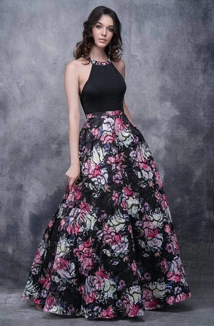 Nina Canacci - 5106 Halter Floral Printed A-Line Dress Formal Gowns 5 Nina Canacci - 5106 Halter Floral Printed A-Line Dress Formal Gowns