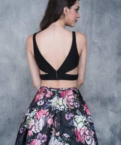 Nina Canacci - 5108 Two-Piece Crisscross Cutout Evening Dress