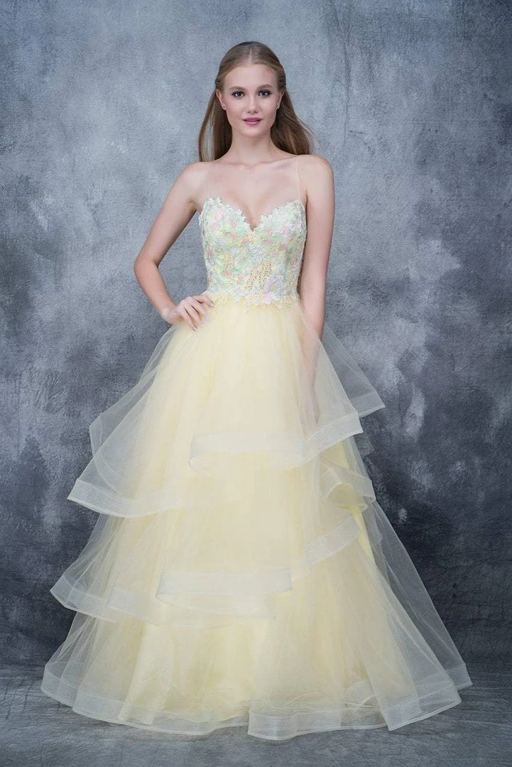 Formal Gowns Nina Canacci - 5121 Sweetheart Lace Beaded Ruffle Tier Gown 4 Formal Gowns Nina Canacci - 5121 Sweetheart Lace Beaded Ruffle Tier Gown