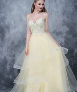 Formal Gowns Nina Canacci - 5121 Sweetheart Lace Beaded Ruffle Tier Gown 9 Formal Gowns Nina Canacci - 5121 Sweetheart Lace Beaded Ruffle Tier Gown