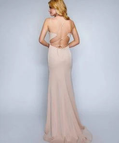 Nina Canacci - 6500 Plunging Sweetheart Lace-Up Sheath Gown 9 Nina Canacci - 6500 Plunging Sweetheart Lace-Up Sheath Gown