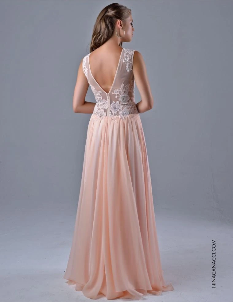 Nina Canacci - 7111 Dress In Peach 4 Nina Canacci - 7111 Dress In Peach