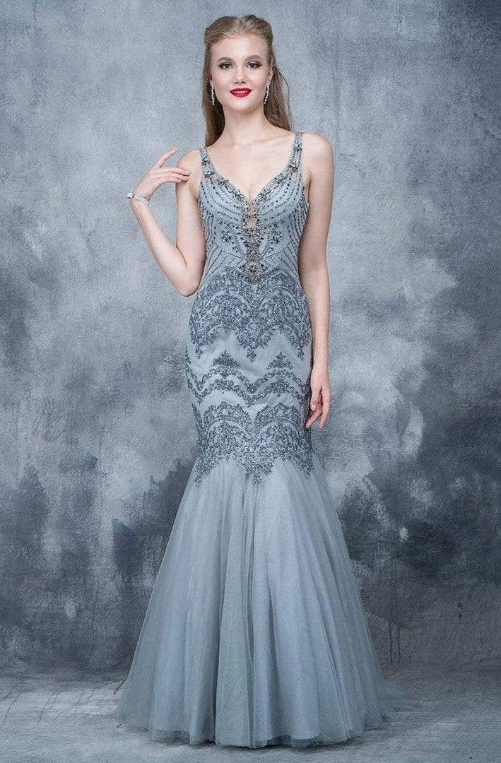 Formal Gowns Nina Canacci - 8142 Jeweled V-neck Mermaid Dress 6 Formal Gowns Nina Canacci - 8142 Jeweled V-neck Mermaid Dress