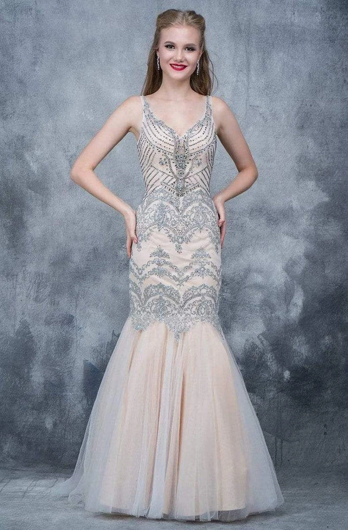 Formal Gowns Nina Canacci - 8142 Jeweled V-neck Mermaid Dress 3 Formal Gowns Nina Canacci - 8142 Jeweled V-neck Mermaid Dress