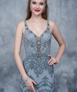 Formal Gowns Nina Canacci - 8142 Jeweled V-neck Mermaid Dress 14 Formal Gowns Nina Canacci - 8142 Jeweled V-neck Mermaid Dress