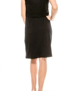 Nina Leonard - L13060 Crochet Top Faux Two-Piece Day Shift Dress 11 Nina Leonard - L13060 Crochet Top Faux Two-Piece Day Shift Dress
