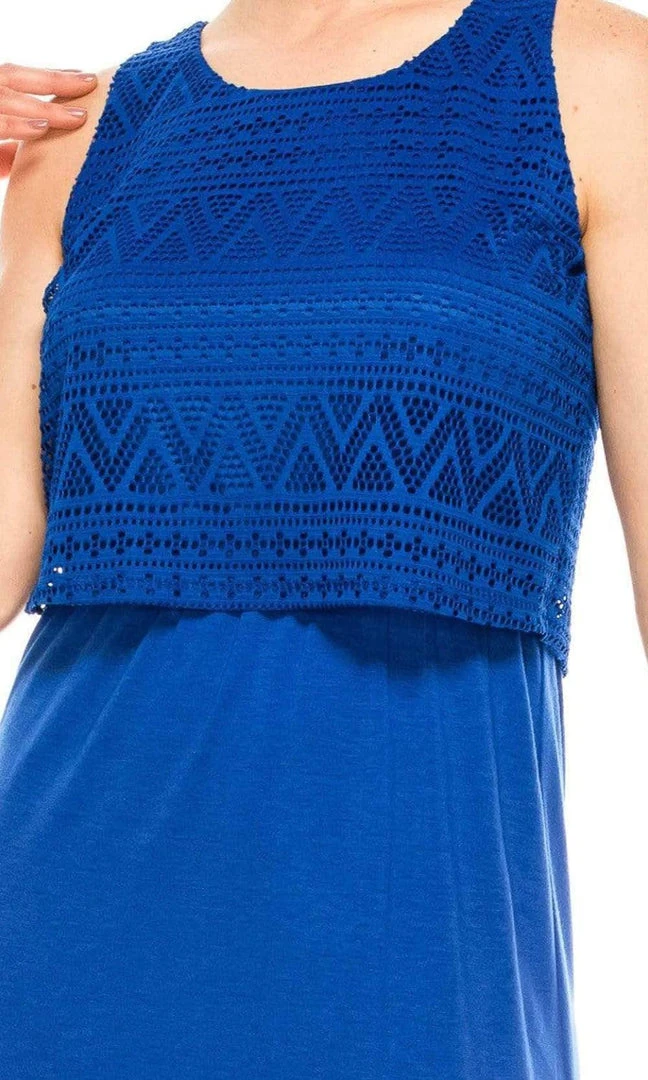 Nina Leonard - L13060 Crochet Top Faux Two-Piece Day Shift Dress 10 Nina Leonard - L13060 Crochet Top Faux Two-Piece Day Shift Dress