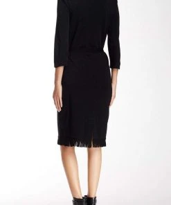 Nina Leonard - L24631 Fringed Hem Dress