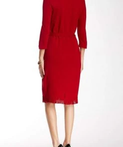 Nina Leonard - L24631 Fringed Hem Dress