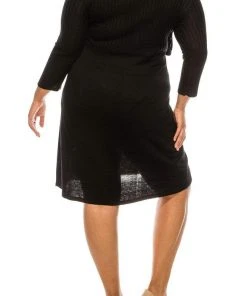 Nine West - 10588902 Two Piece Knit Midi Dress Plus Size Dresses