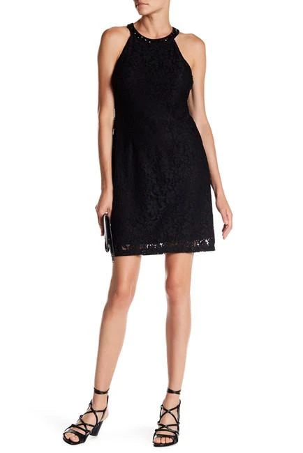 Nine West - 10648066 Halter Lace Sheath Cocktail Dress Cocktail Dresses 3 Nine West - 10648066 Halter Lace Sheath Cocktail Dress Cocktail Dresses