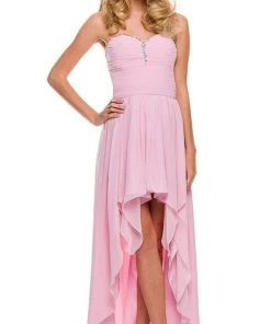 Formal Gowns Nox Anabel - 2699 Strapless Ruched High Low Dress