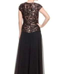 Nox Anabel - 5102 Lace Cap Sleeve Dress Formal Gowns 9 Nox Anabel - 5102 Lace Cap Sleeve Dress Formal Gowns