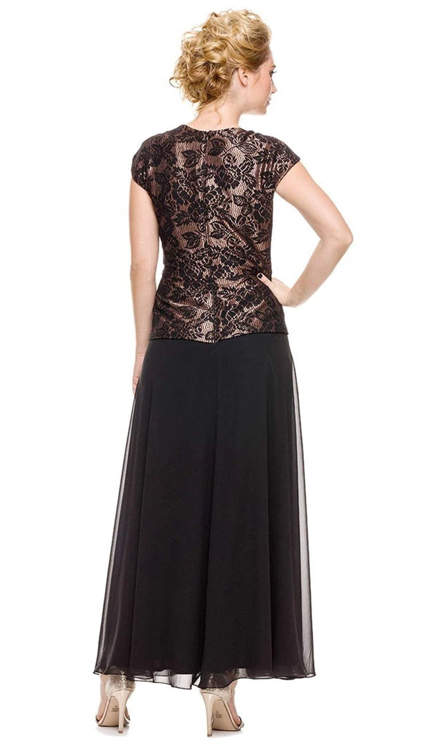 Nox Anabel - 5102 Lace Cap Sleeve Dress Formal Gowns 5 Nox Anabel - 5102 Lace Cap Sleeve Dress Formal Gowns