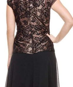 Nox Anabel - 5102 Lace Cap Sleeve Dress Formal Gowns 10 Nox Anabel - 5102 Lace Cap Sleeve Dress Formal Gowns