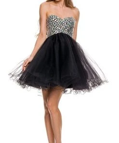 Cocktail Dresses Nox Anabel - 6010 Beaded Sweetheart A-Line Dress