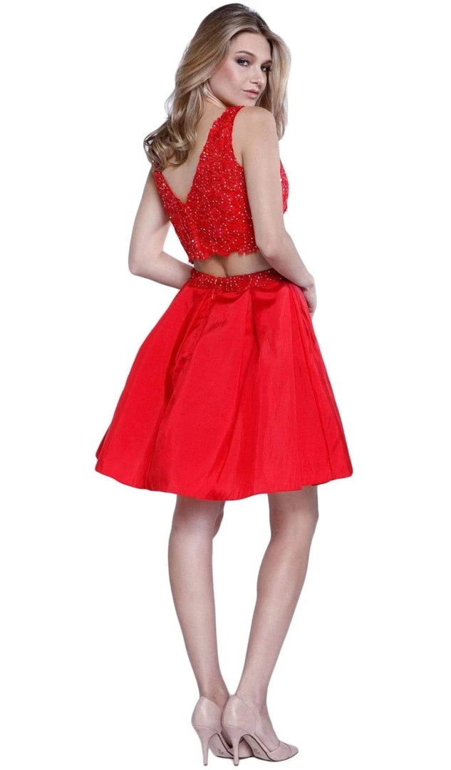 Nox Anabel - 6054 Embellished Bateau Neck Dress 10 Nox Anabel - 6054 Embellished Bateau Neck Dress