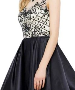 Nox Anabel - 6059 Sleeveless Illusion Adorned Cocktail Dress