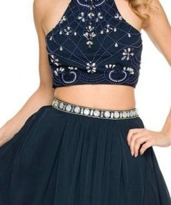 Nox Anabel - 6165 Two Piece Halter Dress Cocktail Dresses