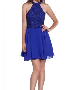 Nox Anabel - 6210 Lace Halter Neck Dress Cocktail Dresses