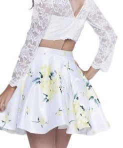 Nox Anabel - 6220 Long Sleeve Illusion Bateau Floral Cocktail Dress Cocktail Dresses 9 Nox Anabel - 6220 Long Sleeve Illusion Bateau Floral Cocktail Dress Cocktail Dresses