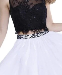 Nox Anabel - 6224 Two-Piece Lace Bateau Flutter Cocktail Dress Cocktail Dresses