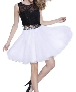 Nox Anabel - 6224 Two-Piece Lace Bateau Flutter Cocktail Dress Cocktail Dresses