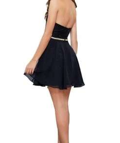 Nox Anabel - 6225 Illusion High Halter Lace Cocktail Dress