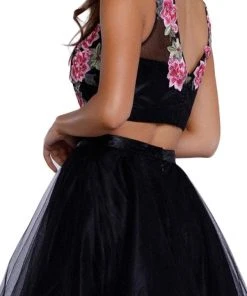 Nox Anabel - 6228 Embroidered Two-Piece Short A-line Dress Cocktail Dresses