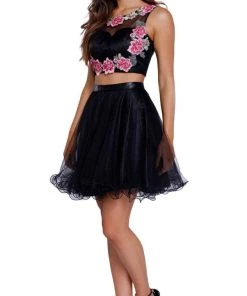 Nox Anabel - 6228 Embroidered Two-Piece Short A-line Dress Cocktail Dresses