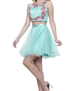 Nox Anabel - 6228 Embroidered Two-Piece Short A-line Dress Cocktail Dresses