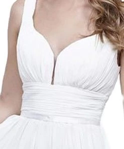 Cocktail Dresses Nox Anabel - 6242 Ruched V-Neck A-line Cocktail Dress