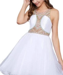 Cocktail Dresses Nox Anabel - 6250 Beaded Sleeveless Cocktail Dress