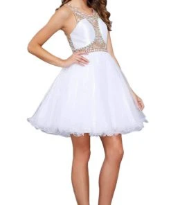 Cocktail Dresses Nox Anabel - 6250 Beaded Sleeveless Cocktail Dress