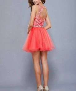 Nox Anabel - 6252 Embroidered Bodice Tulle Short Party Dress Cocktail Dresses 18 Nox Anabel - 6252 Embroidered Bodice Tulle Short Party Dress Cocktail Dresses