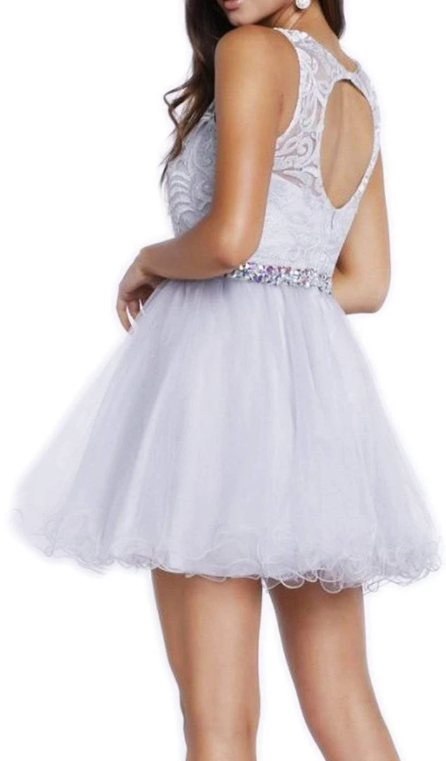 Nox Anabel - 6252 Embroidered Bodice Tulle Short Party Dress Cocktail Dresses 6 Nox Anabel - 6252 Embroidered Bodice Tulle Short Party Dress Cocktail Dresses