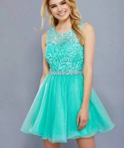 Nox Anabel - 6252 Embroidered Bodice Tulle Short Party Dress Cocktail Dresses 20 Nox Anabel - 6252 Embroidered Bodice Tulle Short Party Dress Cocktail Dresses