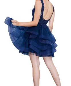 Nox Anabel - 6310 Ruffled V-neck A-line Dress Cocktail Dresses 17 Nox Anabel - 6310 Ruffled V-neck A-line Dress Cocktail Dresses