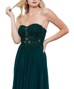 Cocktail Dresses Nox Anabel - 6314 Strapless Embellished Sweetheart Cocktail Dress
