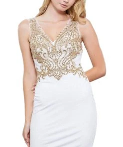 Nox Anabel - 6318 Sleeveless Lace Fitted Cocktail Dress 9 Nox Anabel - 6318 Sleeveless Lace Fitted Cocktail Dress