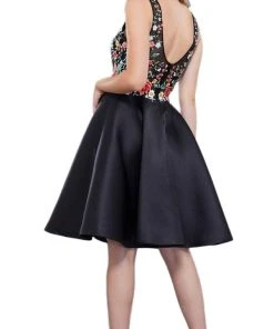 Cocktail Dresses Nox Anabel - 6322 Floral Embroidered V Neck Cocktail Dress 8 Cocktail Dresses Nox Anabel - 6322 Floral Embroidered V Neck Cocktail Dress